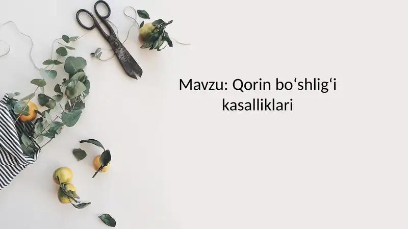 Qorin boʻshligʻi kasalliklari