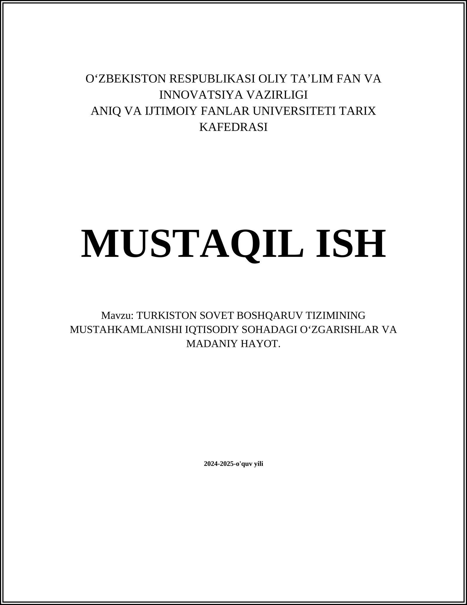 Turkiston Sovet Boshqaruv Tizimining Mustahkamlanishi