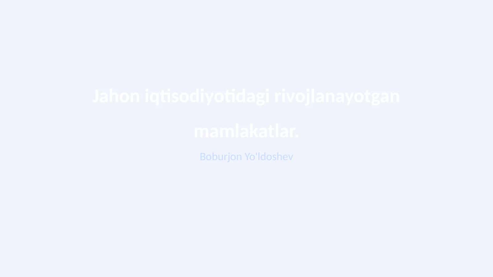 Rivojlanayotgan mamlakatlar