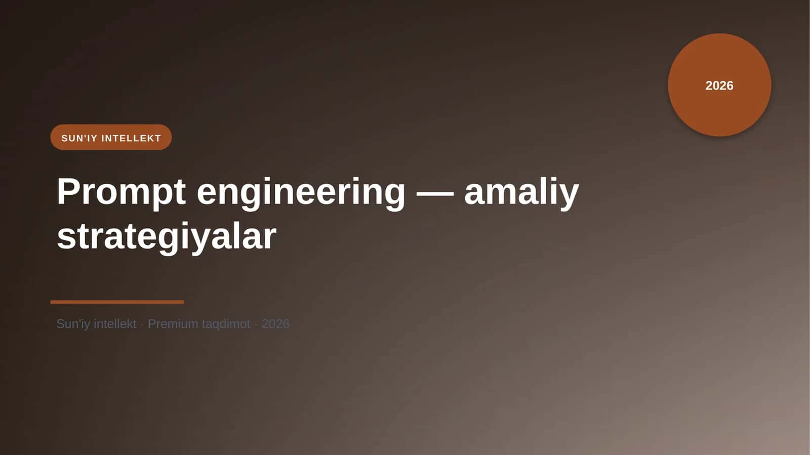 Prompt engineering — amaliy strategiyalar