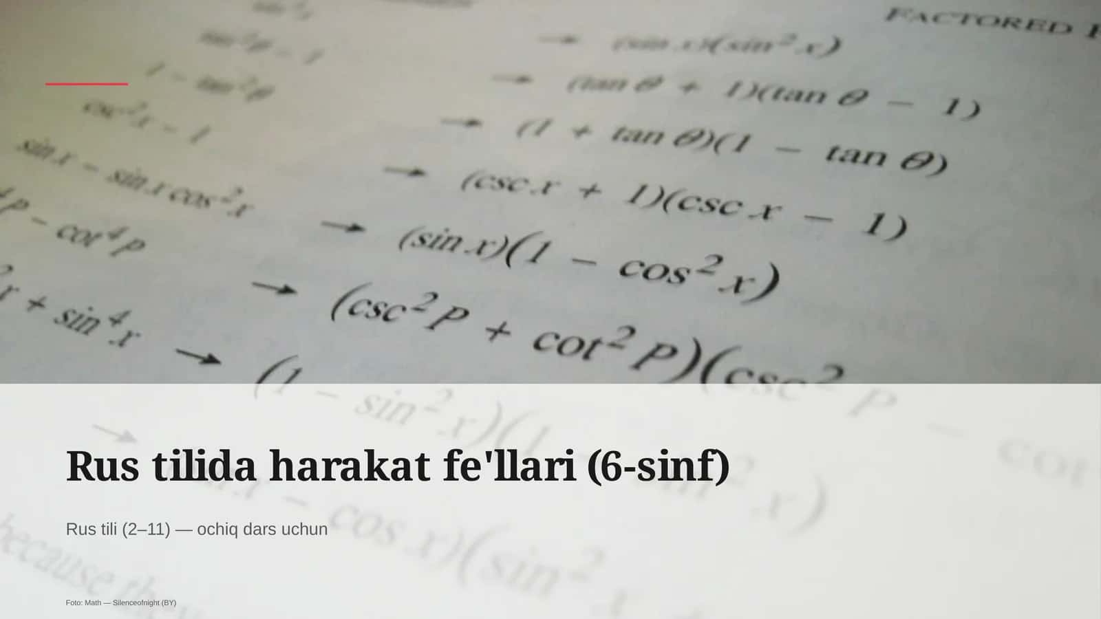 Rus tilida harakat fe'llari (6-sinf)