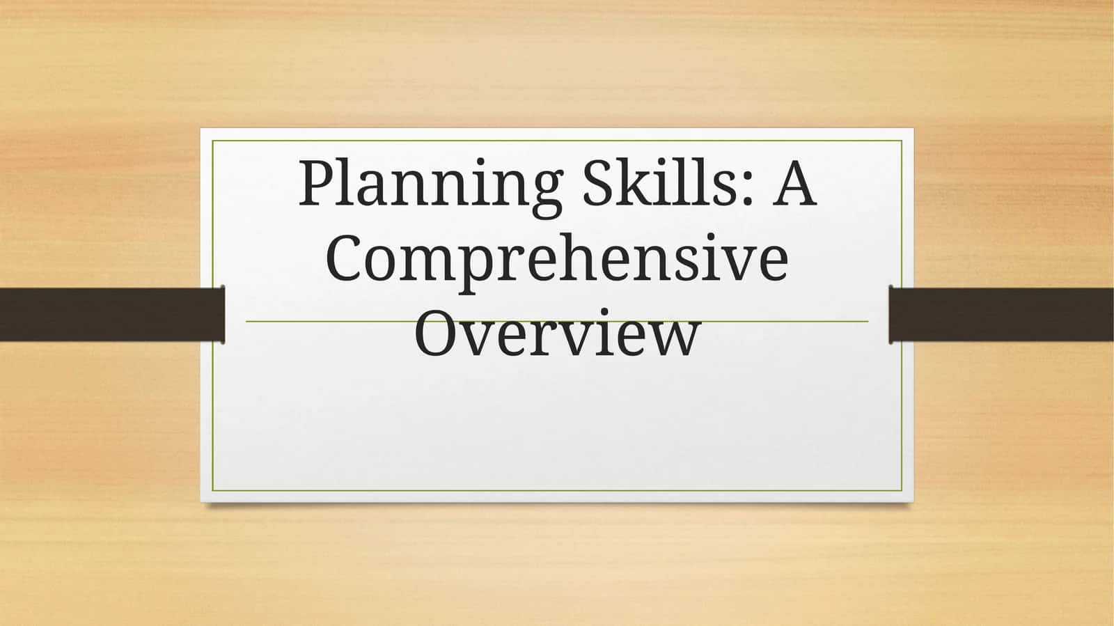Key Planning Skills and Their Importance