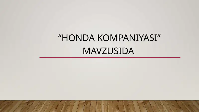Honda Kompaniyasi Tarixi va Kelib Chiqishi