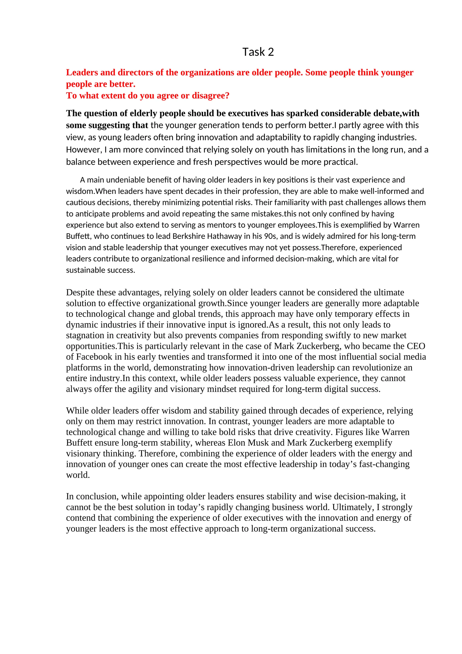 Leaders and directors of organizations