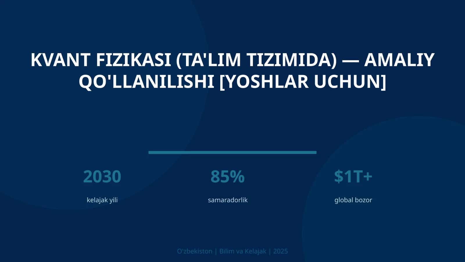 Kvant fizikasi (ta'lim tizimida) — amaliy qo'llanilishi [yoshlar uchun]