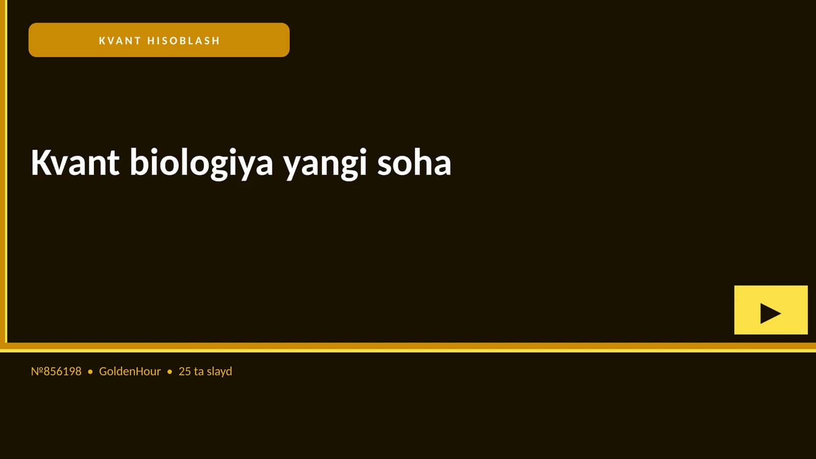 KVANT BIOLOGIYA YANGI SOHA