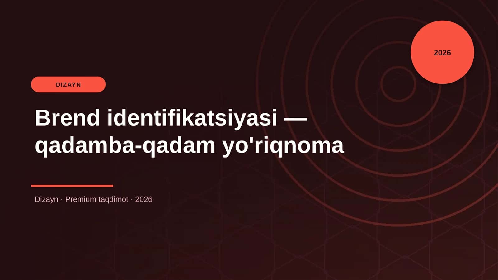 Brend identifikatsiyasi — qadamba-qadam yo'riqnoma
