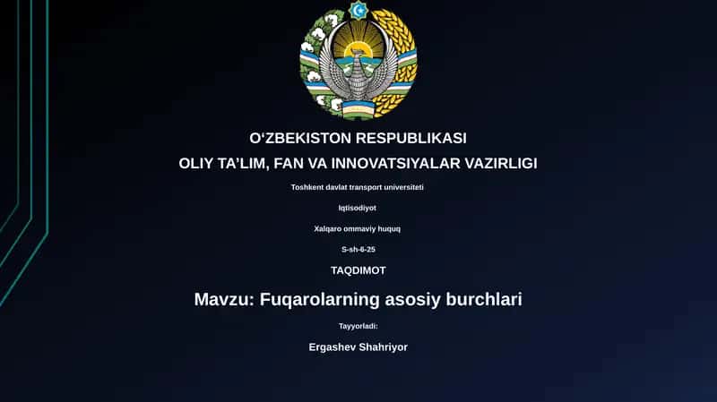 Fuqarolarning asosiy burchlari