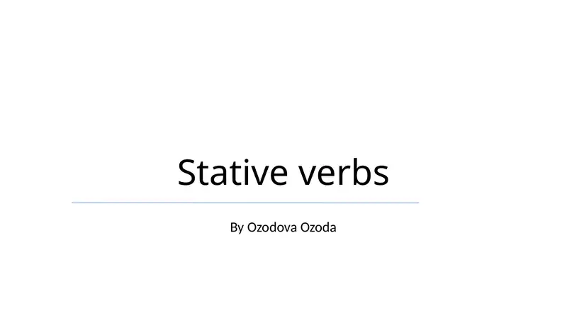 Stative verbs