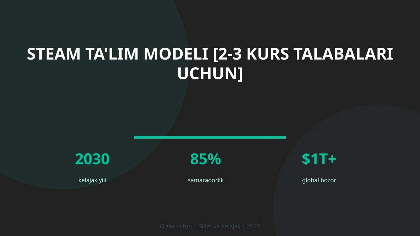 STEAM ta'lim modeli [2-3 kurs talabalari uchun]