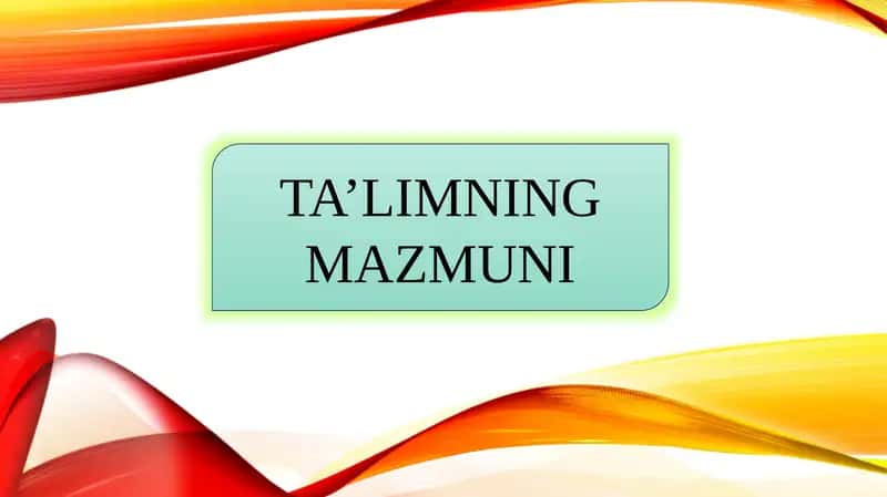 Ta'lim mazmuni