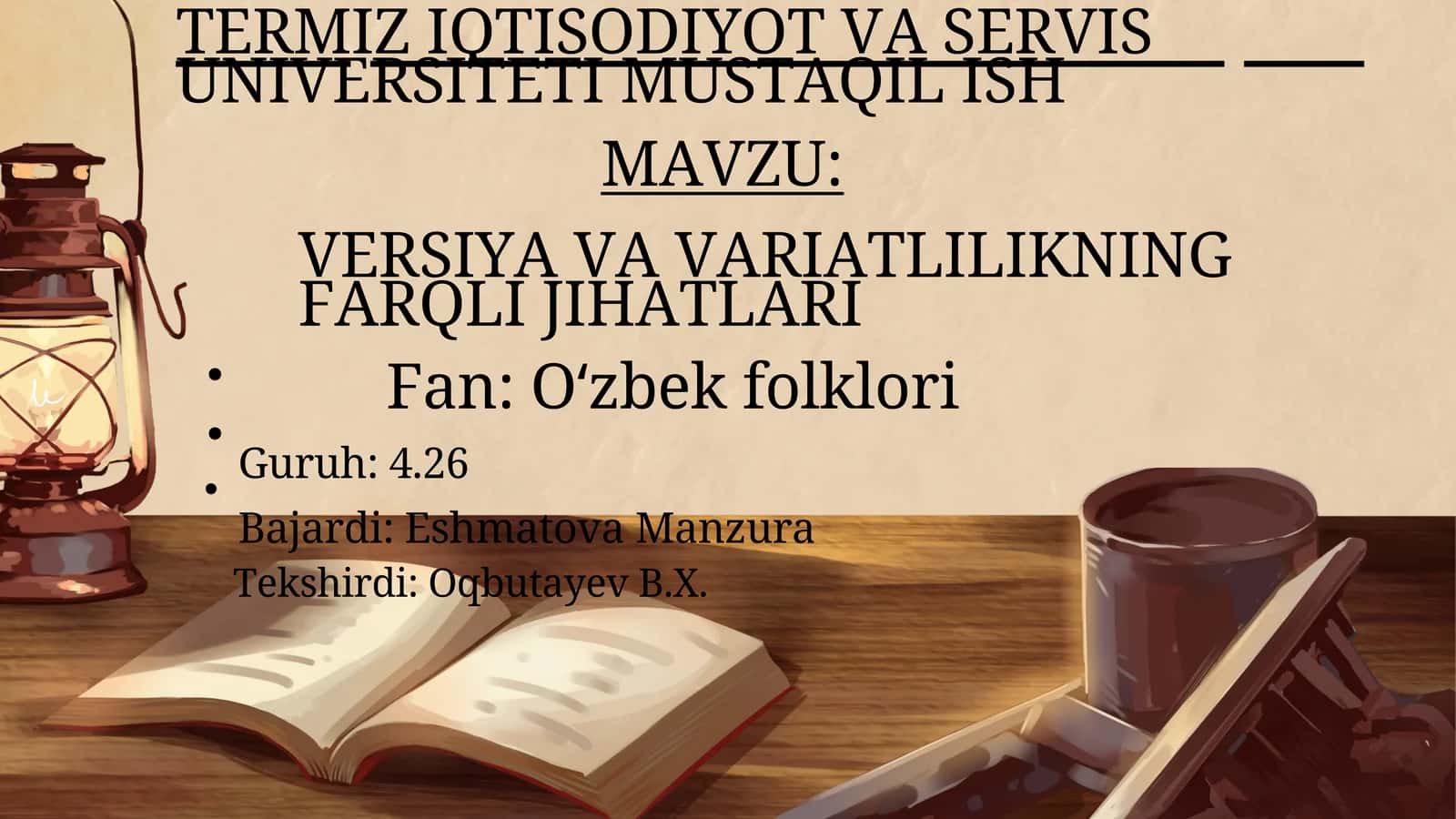 VERSIYA VA VARIATLILIKNING FARQLI JIHATLARI