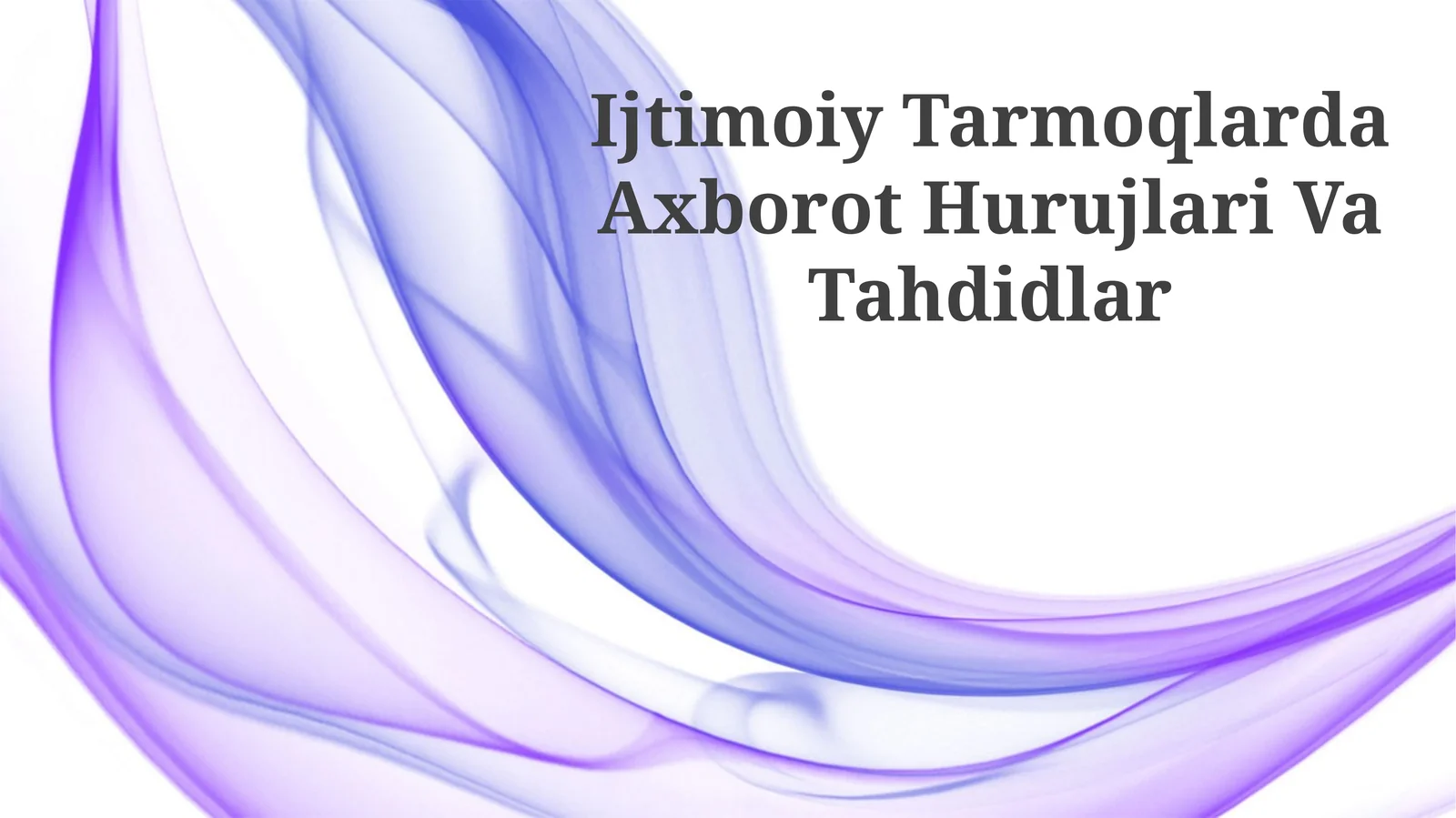 Ijtimoiy Tarmoqlarda Axborot Hurujlari Va Tahdidlar
