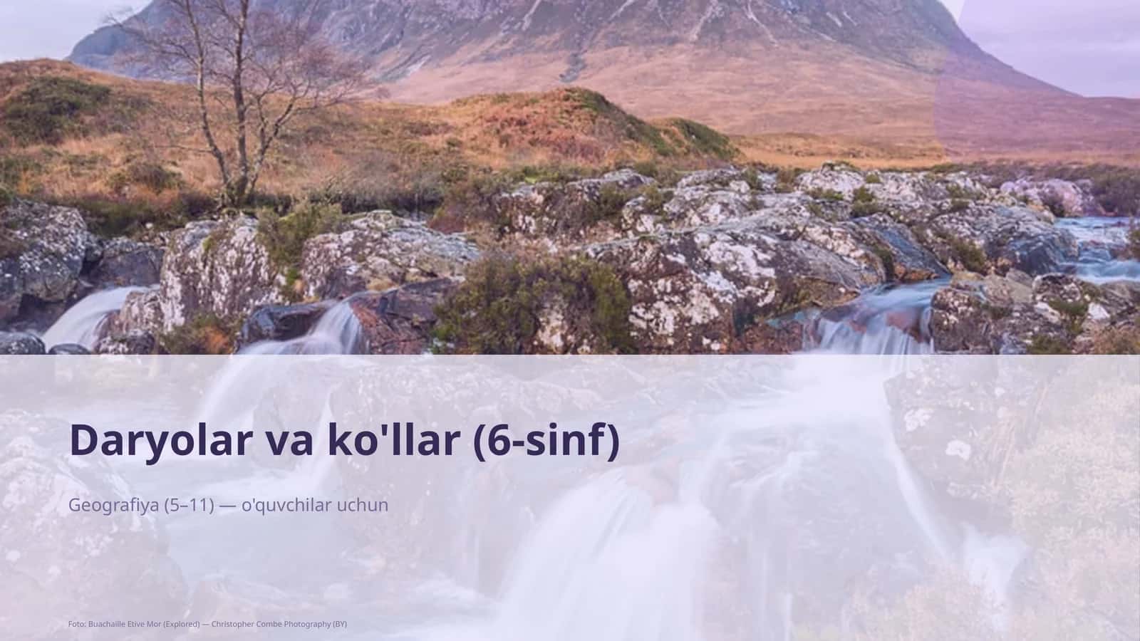 Daryolar va ko'llar (6-sinf)