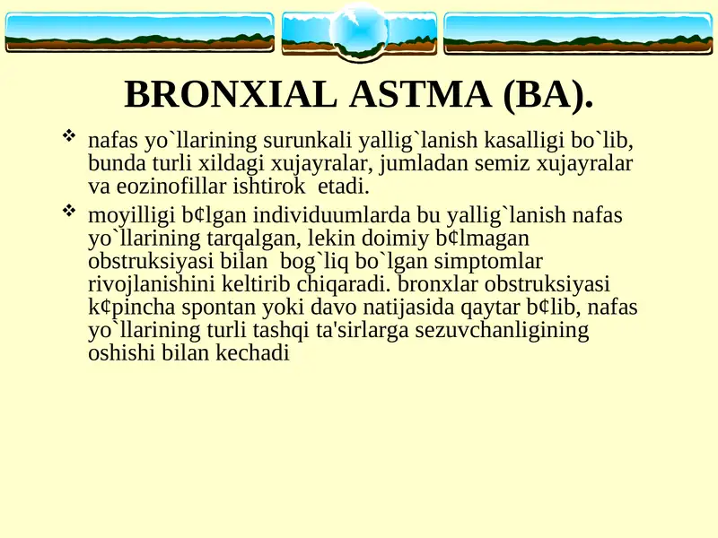 BRONXIAL ASTMA (BA)
