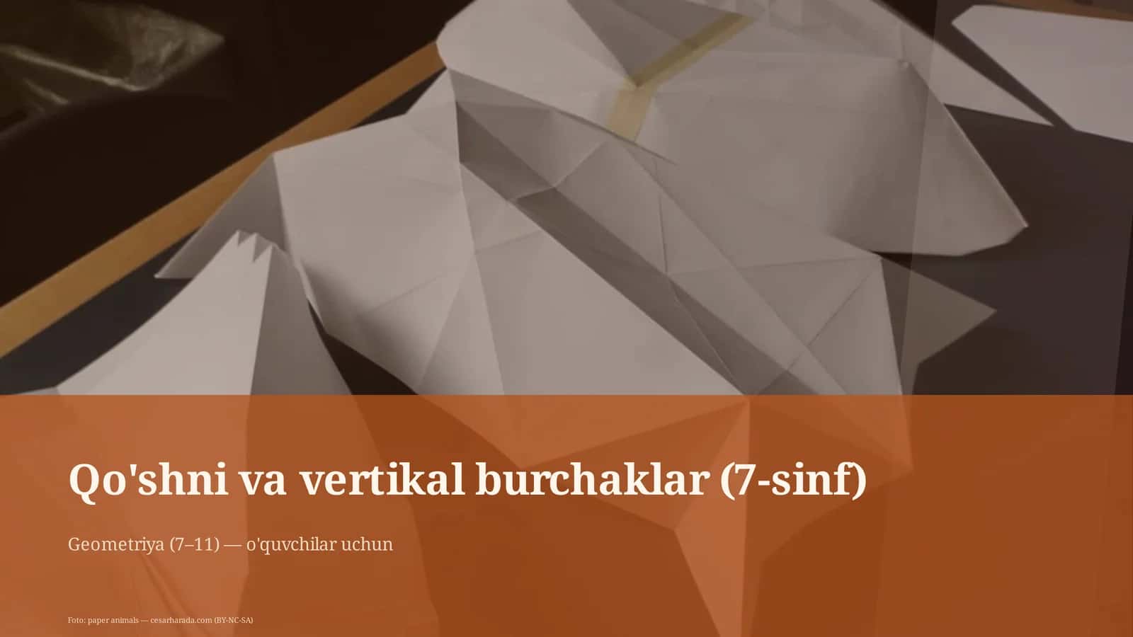 Qo'shni va vertikal burchaklar (7-sinf)