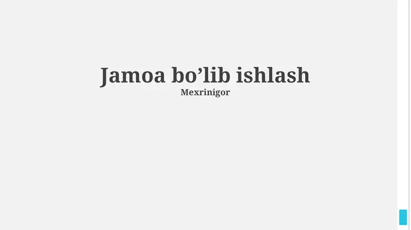 Jamoaviy ish