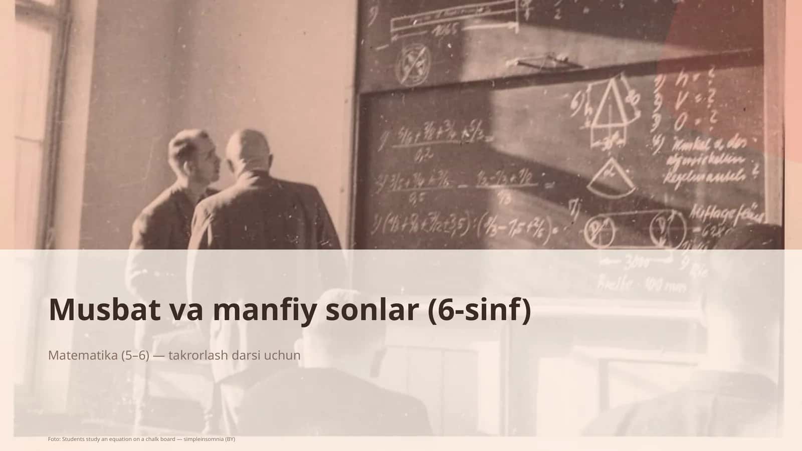 Musbat va manfiy sonlar (6-sinf)