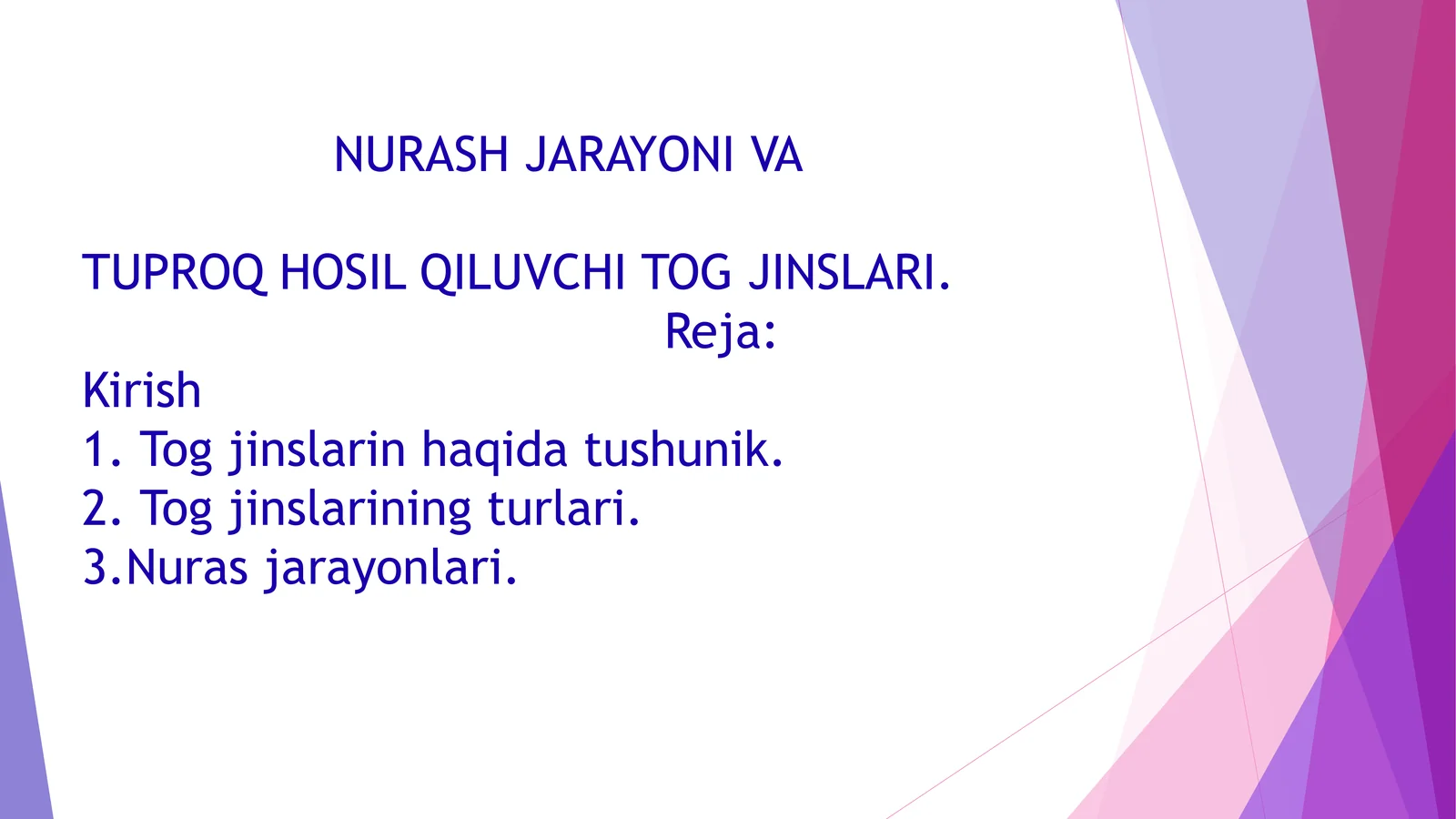 NURASH JARAYONI VA