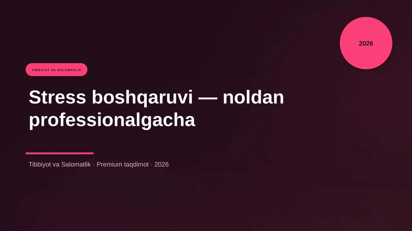 Stress boshqaruvi — noldan professionalgacha