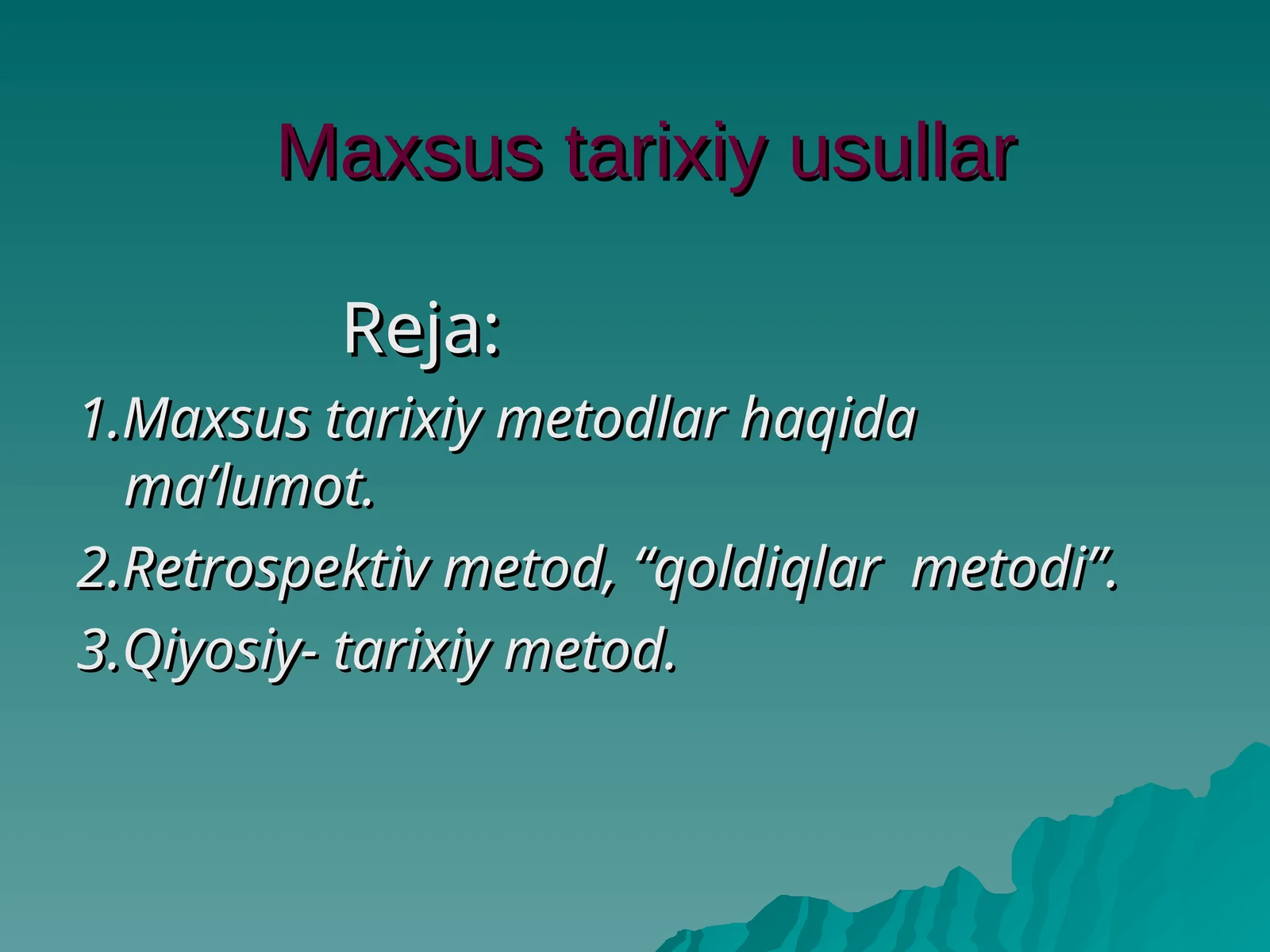 Maxsus tarixiy usullar