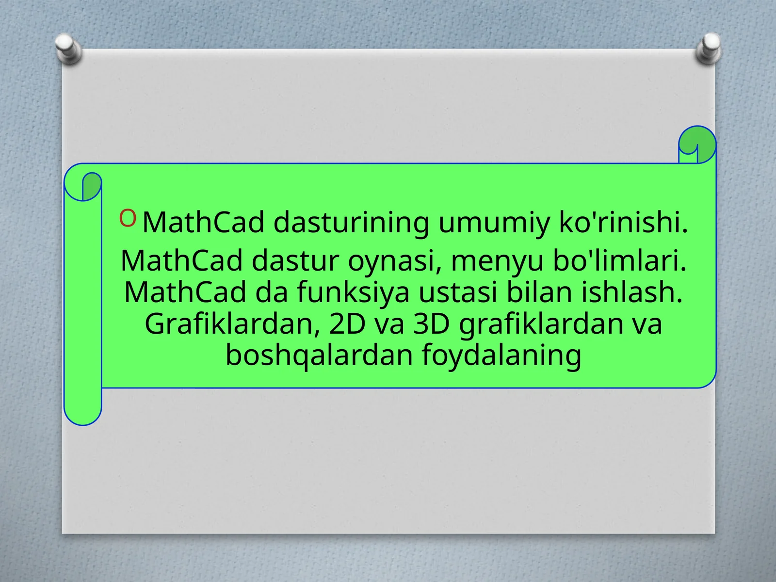 MathCaddasturiningumumiyko'rinishi