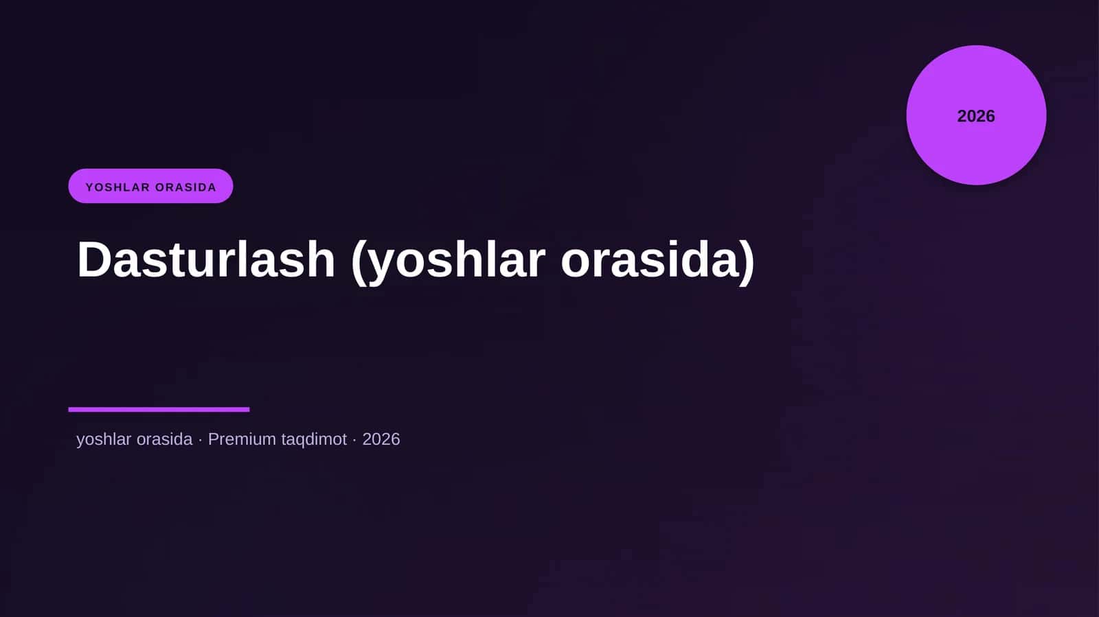 Dasturlash (yoshlar orasida)