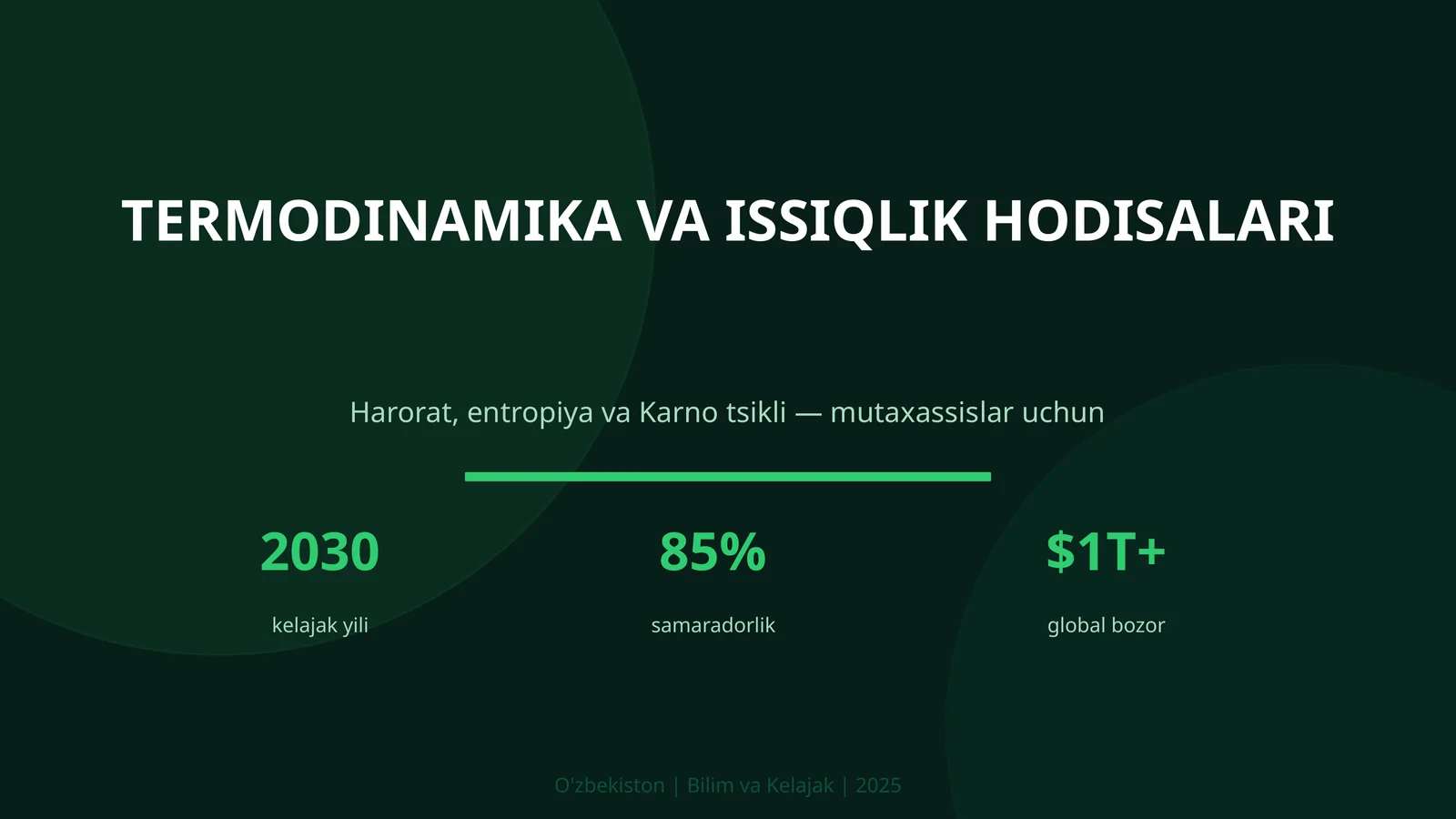 TERMODINAMIKA VA ISSIQLIK HODISALARI