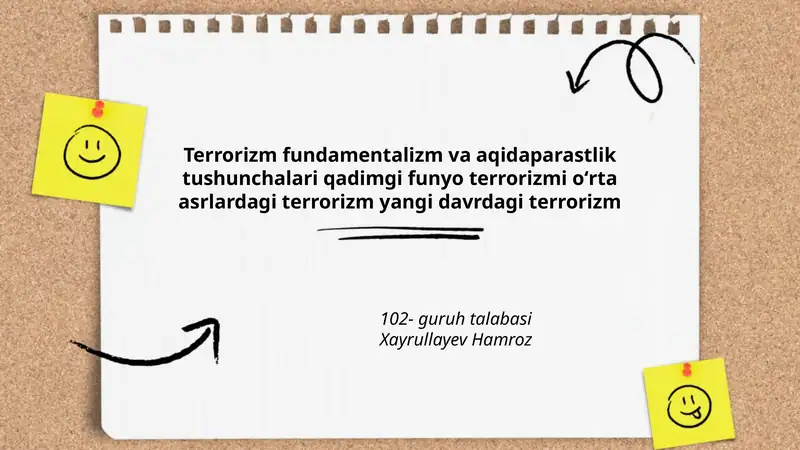 Terrorizm fundamentalizm va aqidaparastlik tushunchalari
