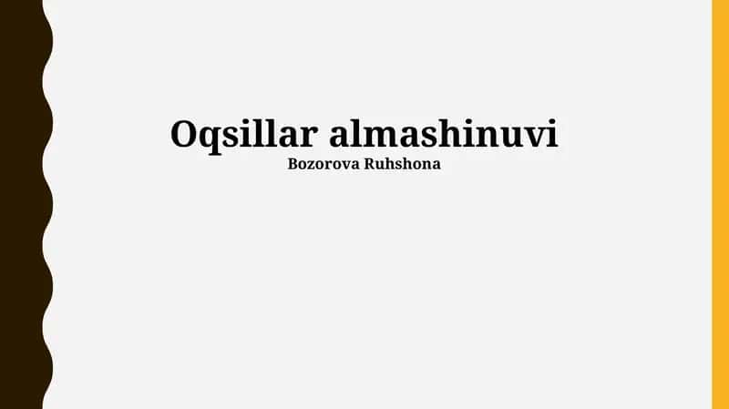 Oqsillar almashinuvi