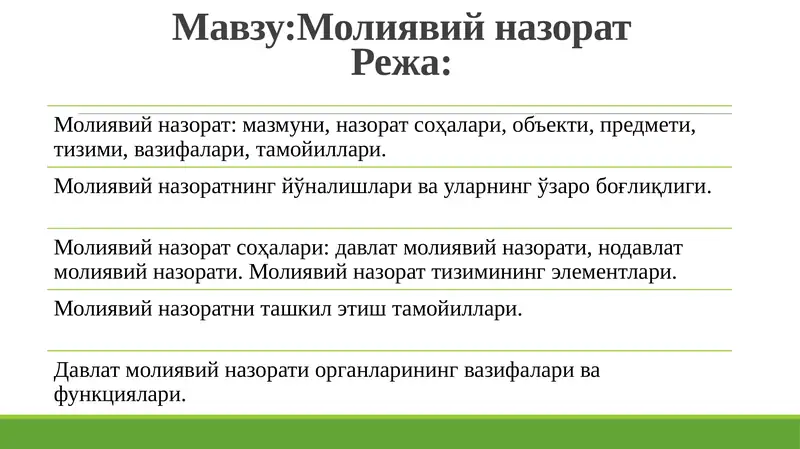 Молиявий назорат