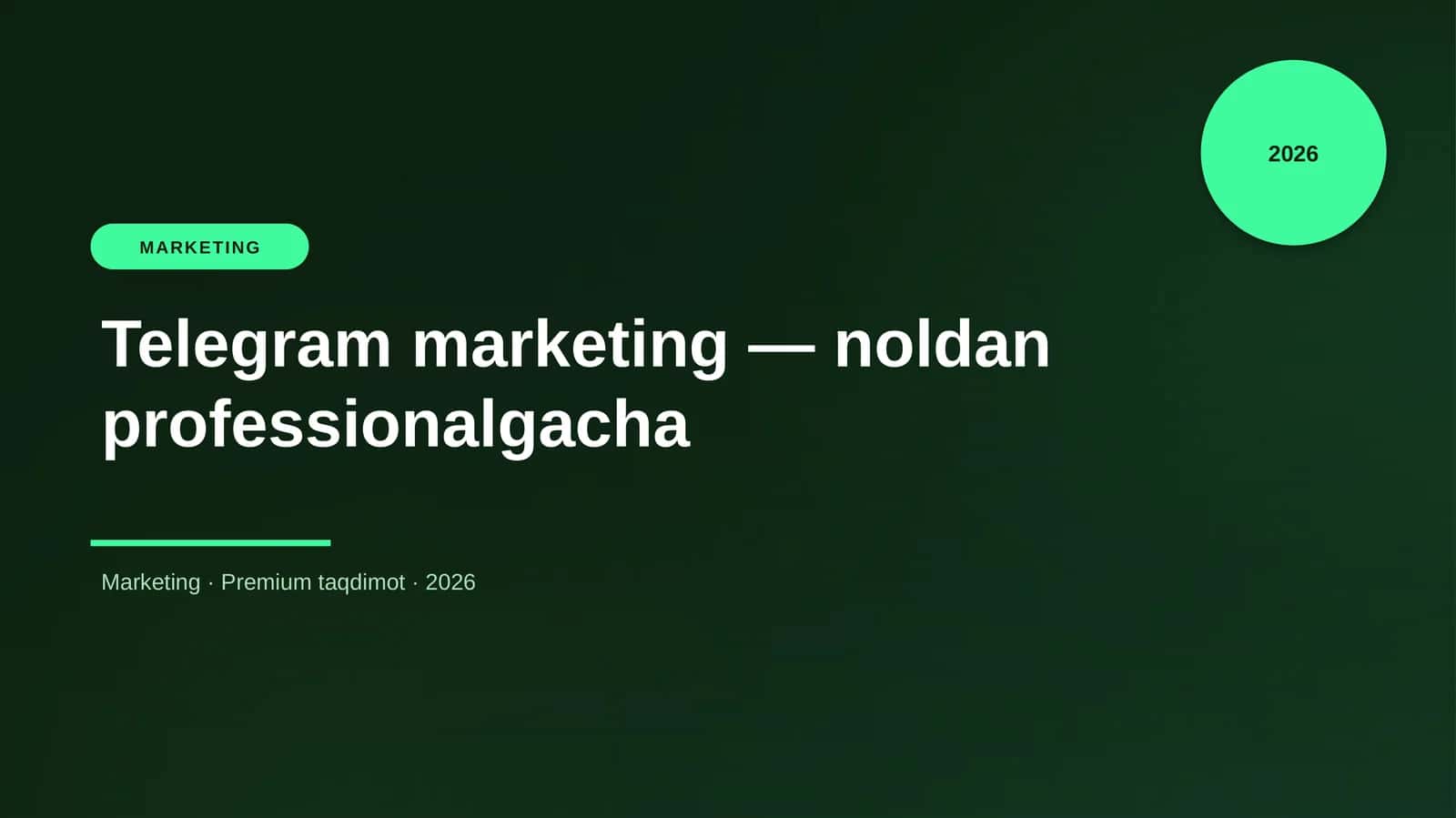 Telegram marketing — noldan professionalgacha