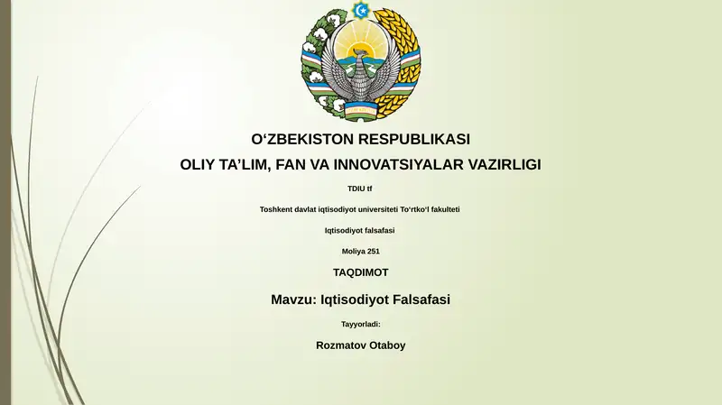 Iqtisodiyot Falsafasi
