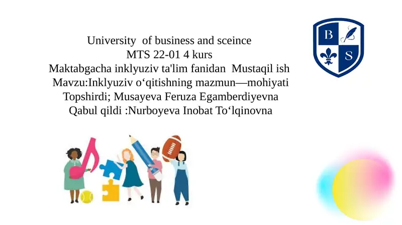 Inklyuziv o‘qitishning mazmun—mohiyati