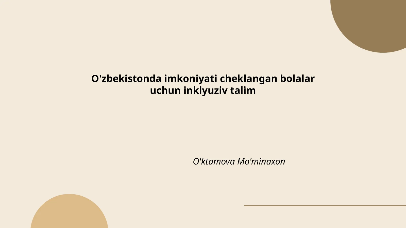 O'zbekistonda imkoniyati cheklangan bolalar uchun inklyuziv talim