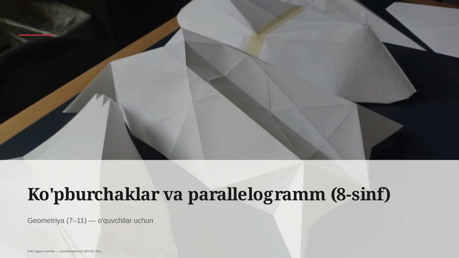 Ko'pburchaklar va parallelogramm (8-sinf)