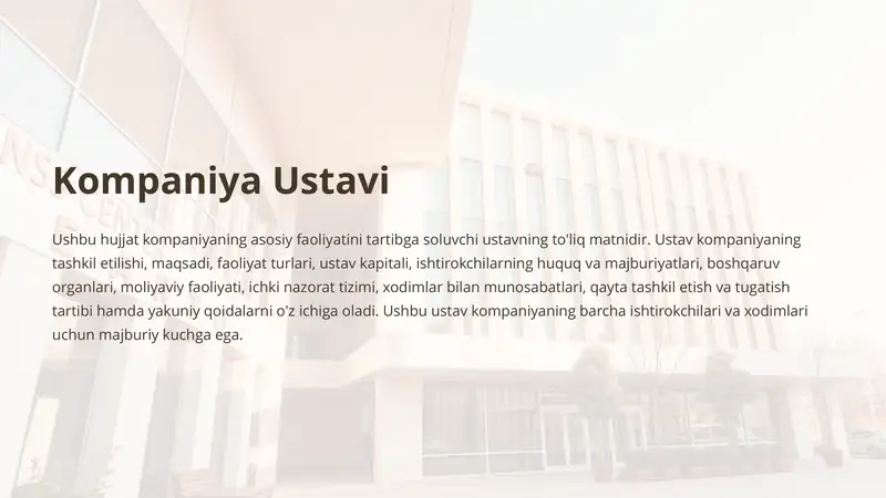 Kompaniya Ustavi