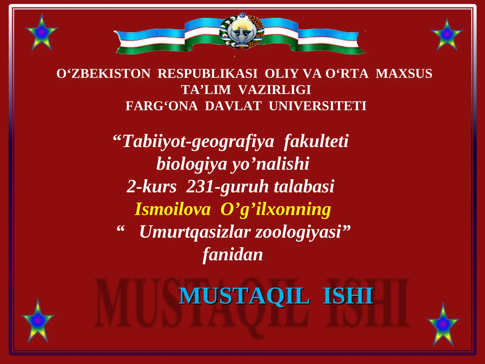 Boshoyoqlilar(Cephalopoda)sinfining tashqi tuzulishi