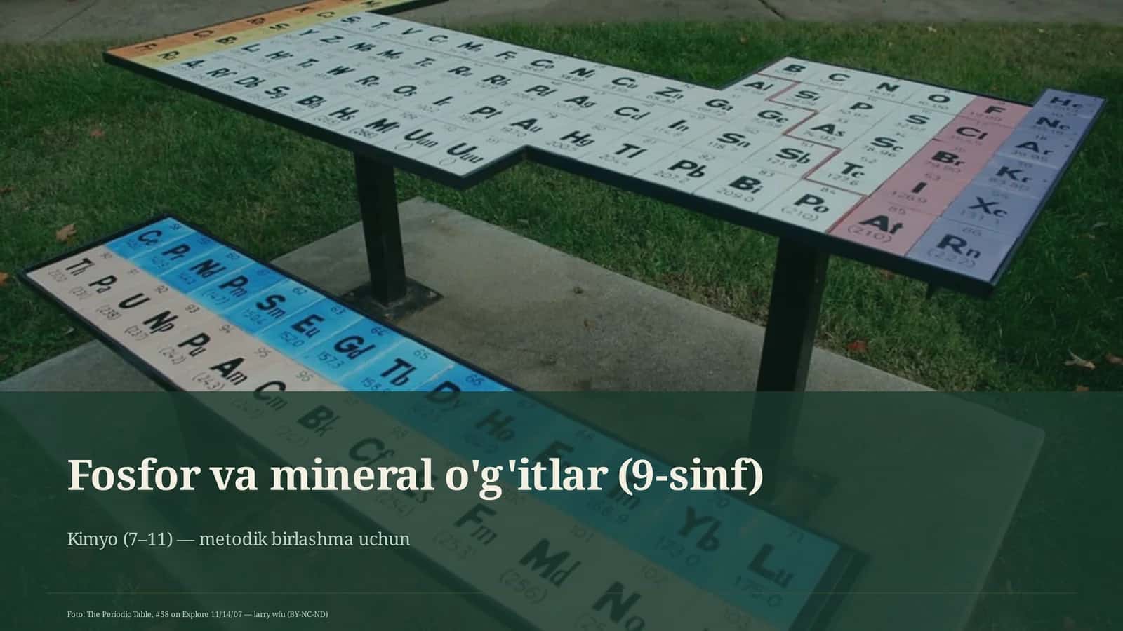 Fosfor va mineral o'g'itlar (9-sinf)