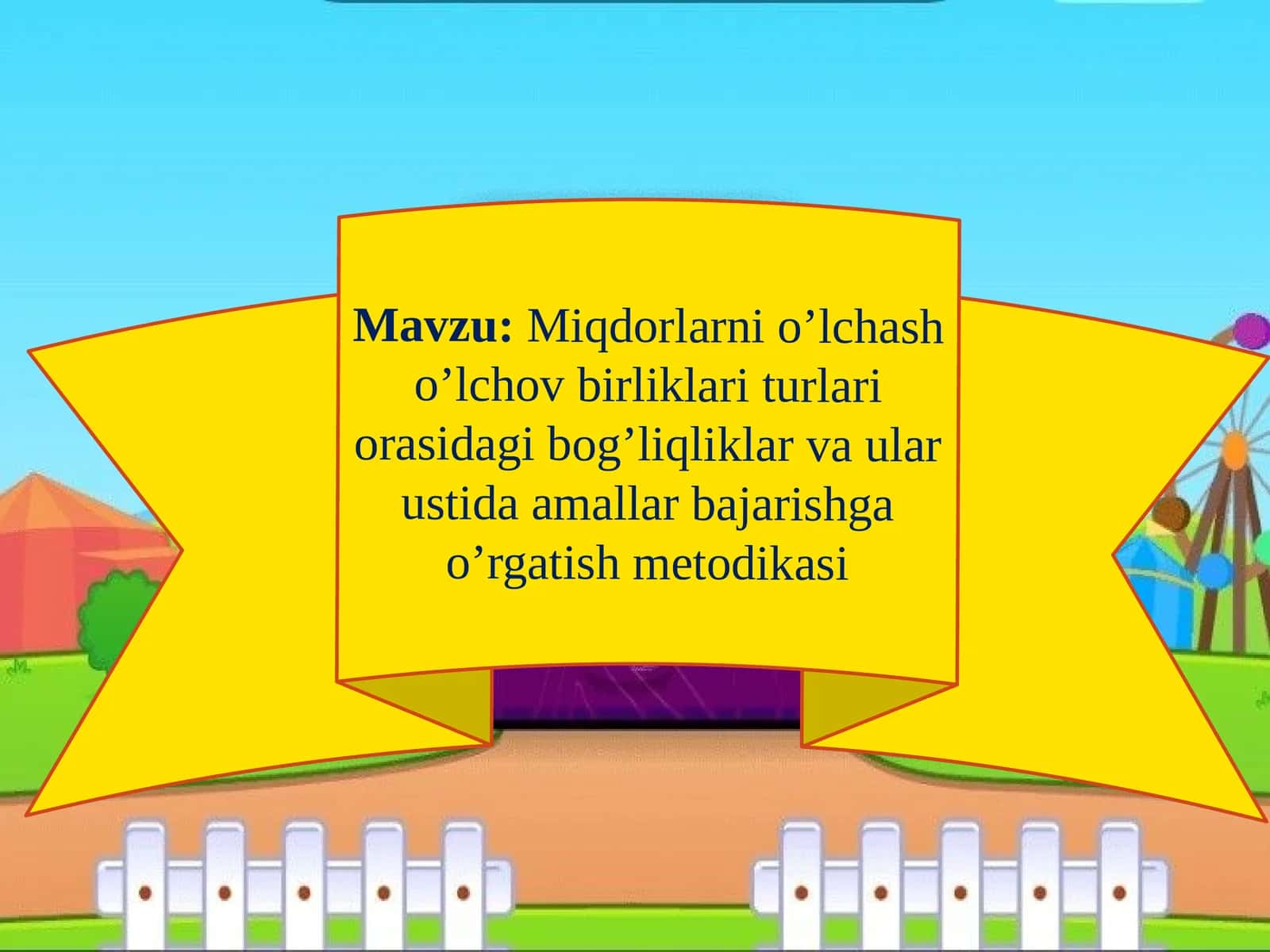 Miqdorlarni o'rgatish o'chov birliklari turli orasidagi bog'liqliklar va ular ustida amallar bajarishga o'rgatish metodi
