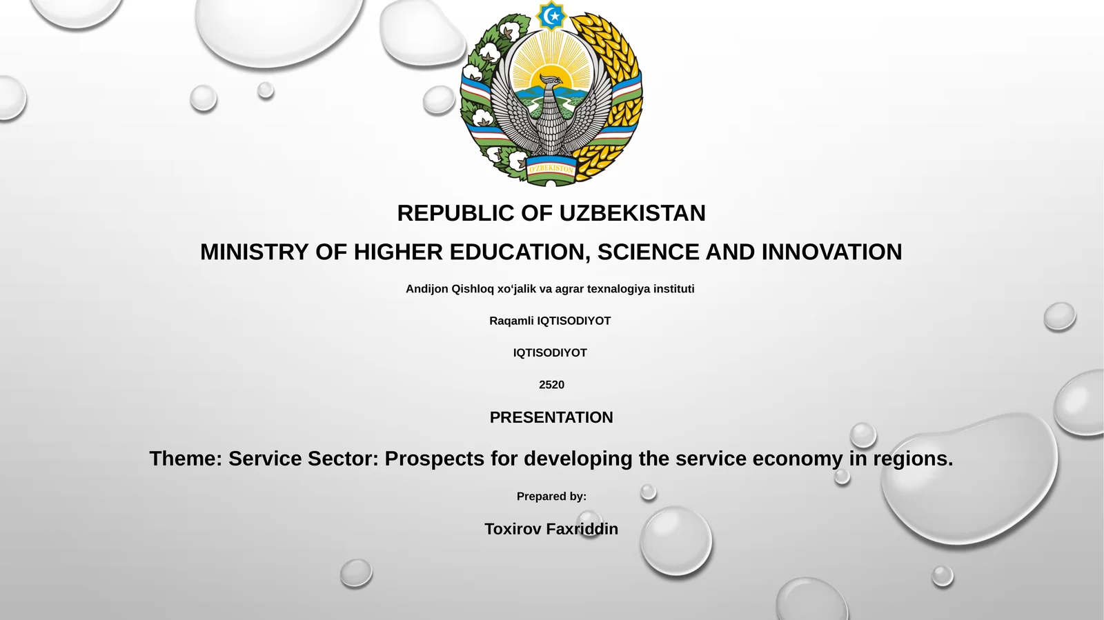 Service Sector: Prospects for developing the service economy in regions.