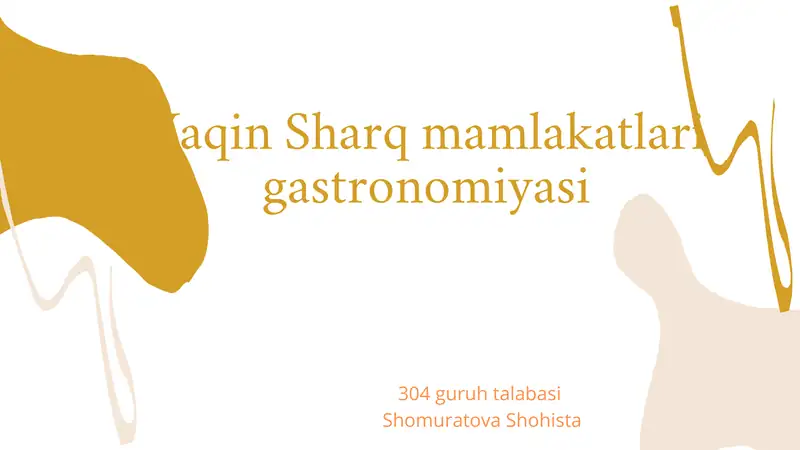 Yaqin Sharq mamlakatlari gastronomiyasi