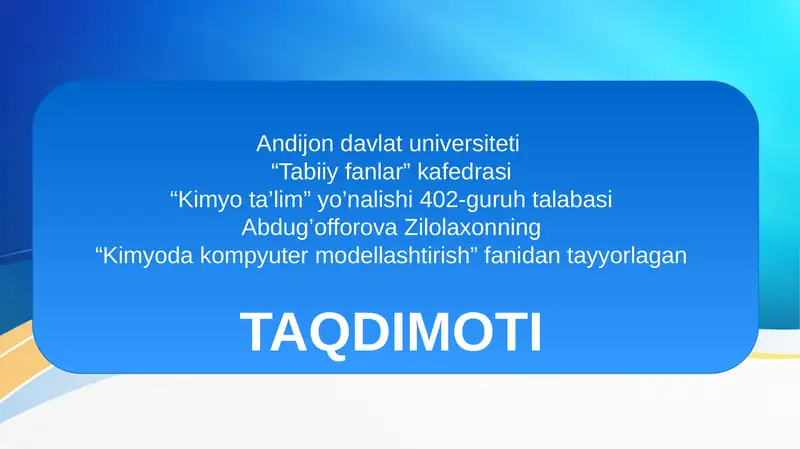 Kimyo ta’lim
