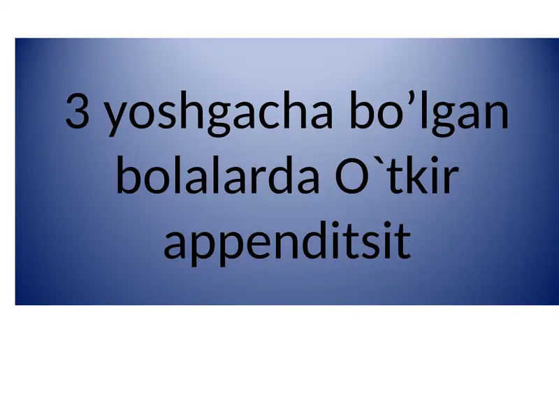 O`tkir appenditsit