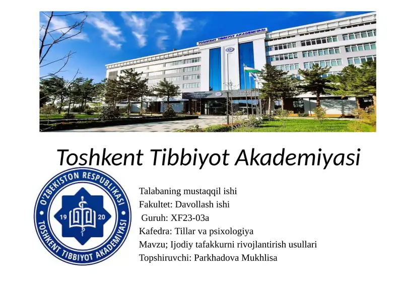 Ijodiy tafakkurni rivojlantirish usullari