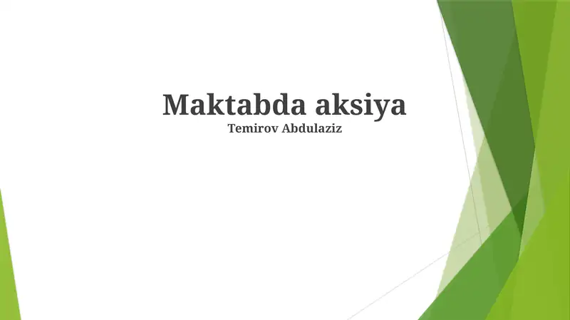 Maktabda aksiya