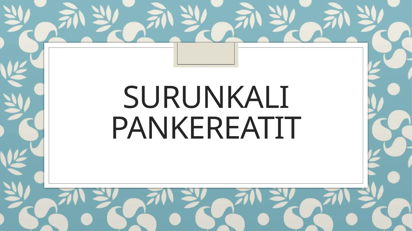 Surunkali Pankreatit