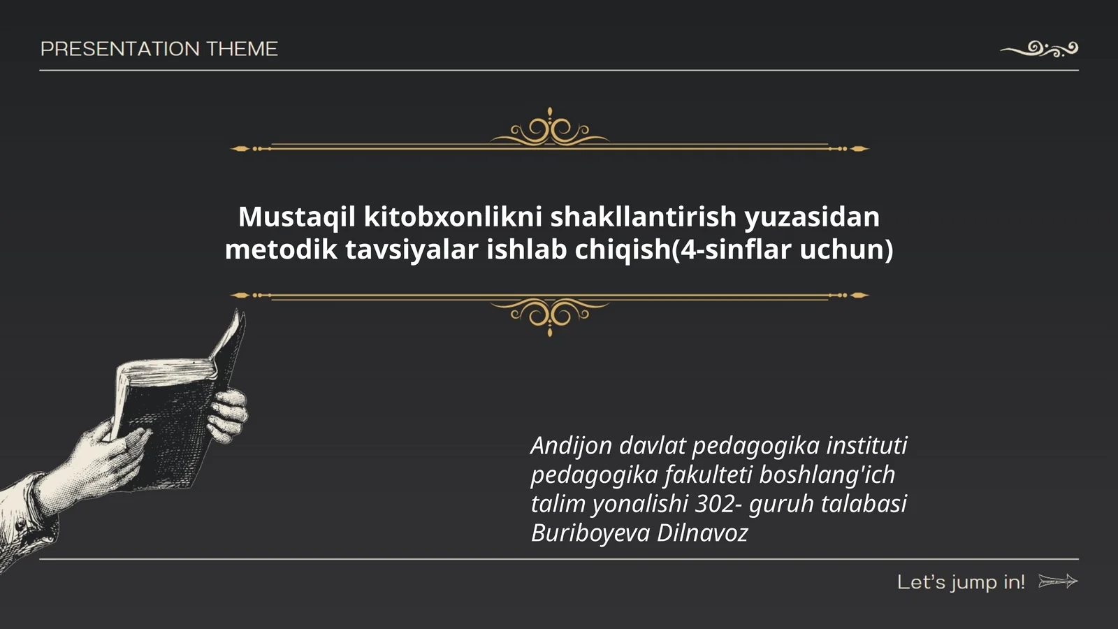 Mustaqil kitobxonlikni shakllantirish yuzasidan metodik tavsiyalar ishlab chiqish(4-sinflar uchun)