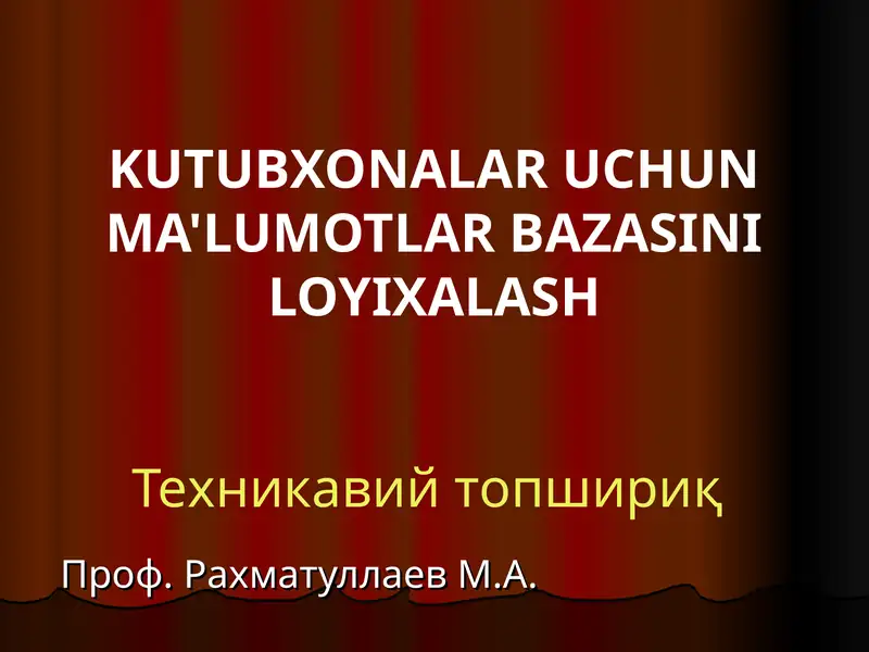 Техникавий топшириқ