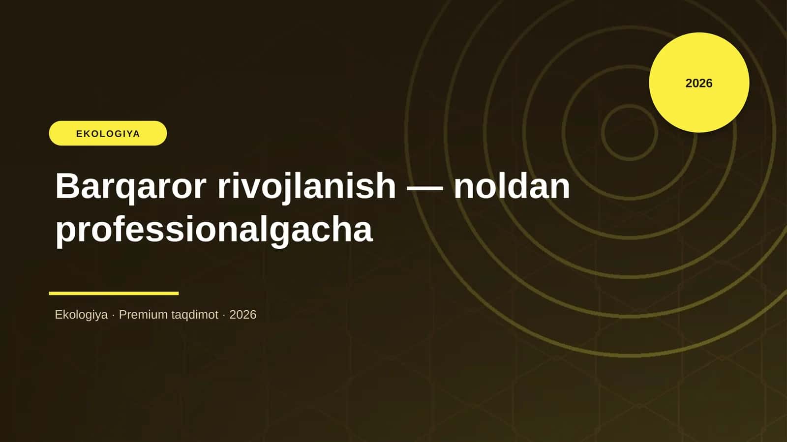 Barqaror rivojlanish — noldan professionalgacha